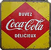 Plaque publicitaire en t�le produite en 1957